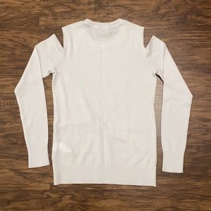 Banana Republic Cold Shoulder Heather Gray Pullover Sweater